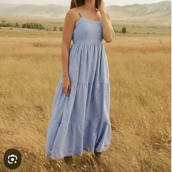 NEW Pact 100% Organic Cotton Empire Waist A-Line Sunset Gauze maxi dress XL - Picture 1 of 5